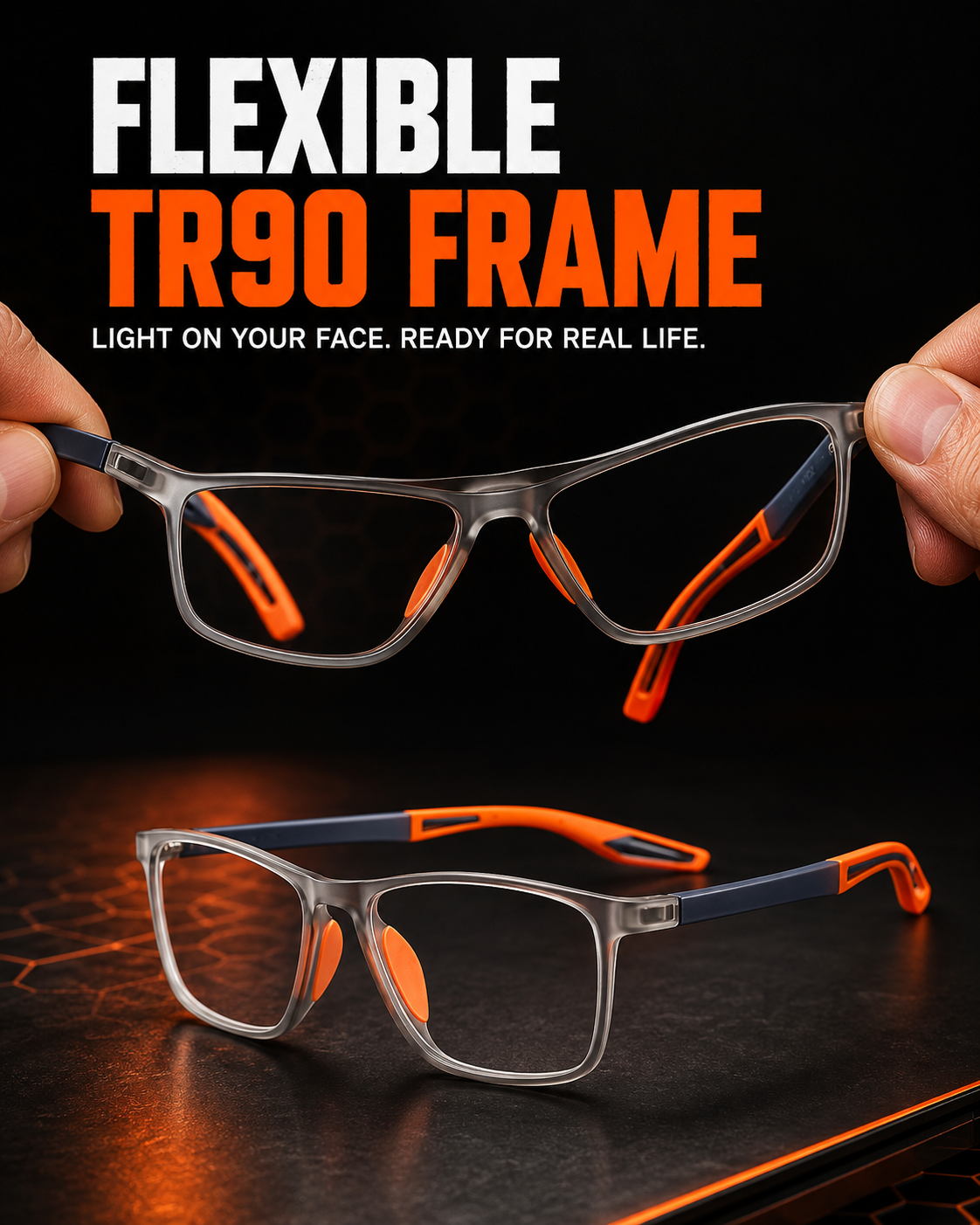 Flexible lightweight VisionSync TR90 frame